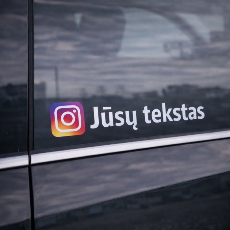 Instagram lipdukas su Jūsų tekstu (spalvotas)