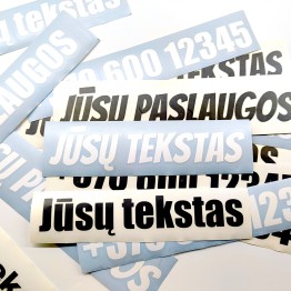 Teksto lipdukai (PVC, be fono) Teksto lipdukai (PVC, be fono)