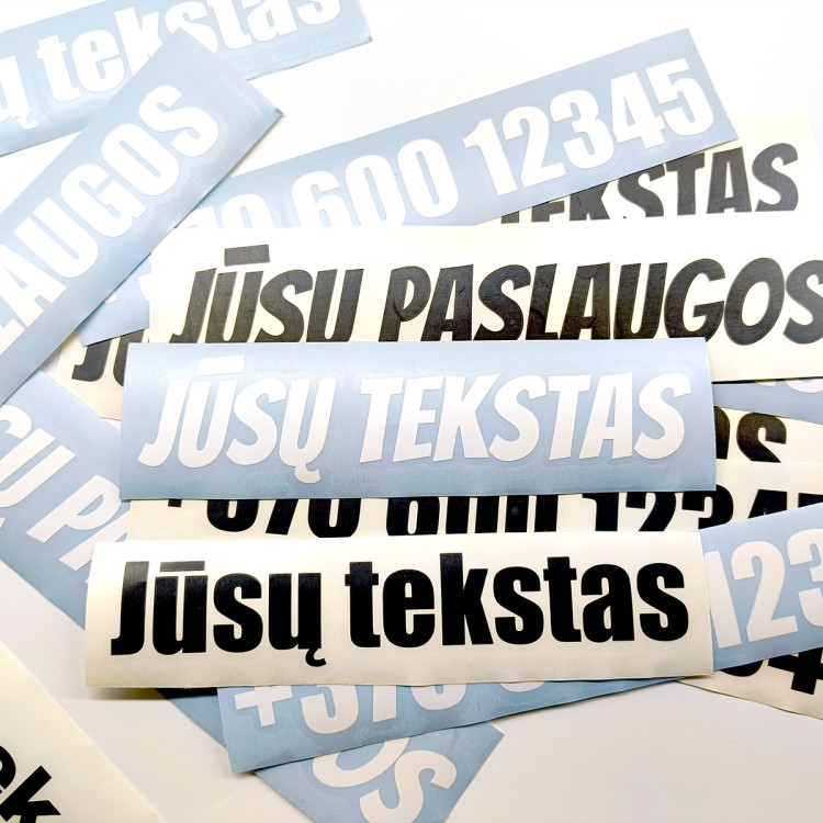 Teksto lipdukai (PVC, be fono) Teksto lipdukai (PVC, be fono)