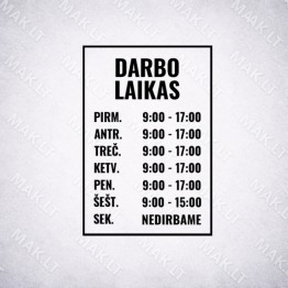 Darbo laiko lipdukas Nr. 11