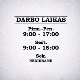Darbo laiko lipdukas Nr. 14