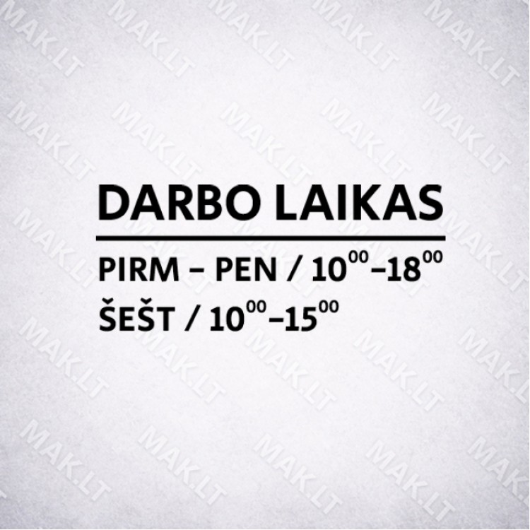 Darbo laiko lipdukas Nr. 10 Darbo laiko lipdukas Nr. 10