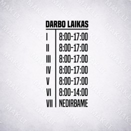 Darbo laiko lipdukas Nr. 9