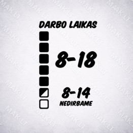 Darbo laiko lipdukas Nr. 26 Darbo laiko lipdukas Nr. 26