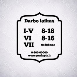 Darbo laiko lipdukas Nr. 22 Darbo laiko lipdukas Nr. 22